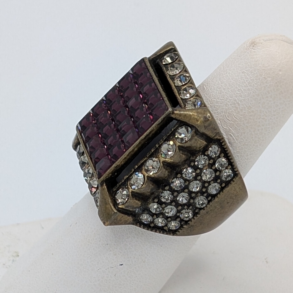 Heidi Daus Purple Crystal Square Ring - Picture 5 of 10